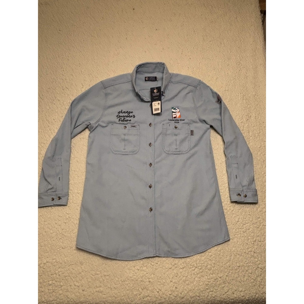 Tyndale Mens FR Flame Resistant Button Down Shirt XL Blue M113T Leadership Giver